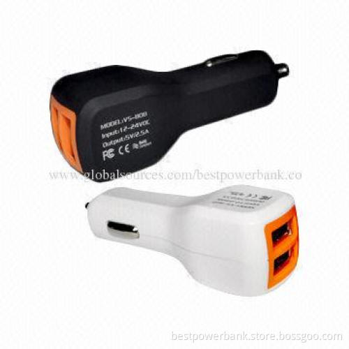 Best Seller Dual USB Car Chargers for iPhone/iPad with 5V, 2.1A Output